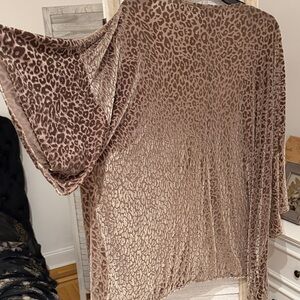 Leopard Print Open Cardigan - Brown